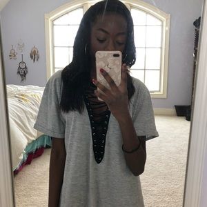 Lace up Tee🖤